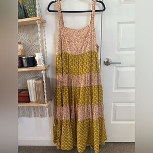 Madewell print-mix tiered midi dress in jaipur floral